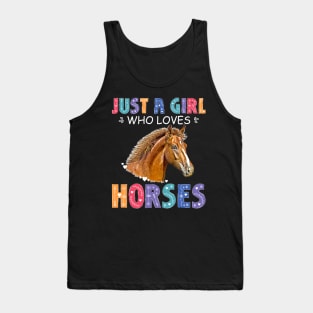 Horse Lover For Girls Teens Just A Girl Who Love Horses Tank Top
